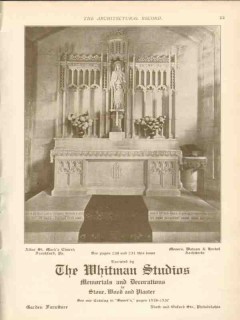 whitman studios 1911 altar st marks church frankford pa vintage ad