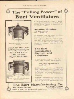 burt mfg company 1913 the pulling power ventilators vintage ad