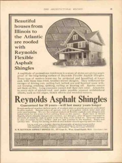 h m reynolds asphalt shingles  1913 beautiful houses roofed vintage ad