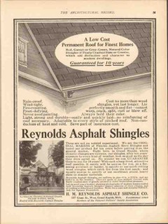 h m reynolds asphalt shingle co 1913 la grave st cr church vintage ad