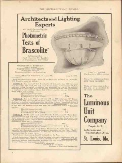 luminous unit company 1913 architect lighting experts vintage ad