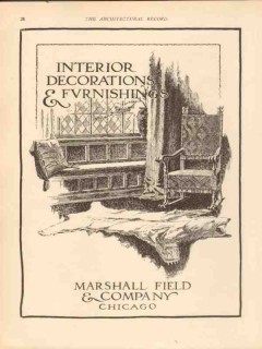 marshall field company 1913 interior decorations furnishing vintage ad