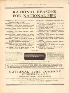national tube company 1913 rational reasons national pipe vintage ad