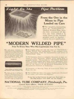 national tube company 1913 light on the pipe problem welded vintage ad