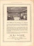 w and j sloane 1913 different furnishings room paneled oak vintage ad