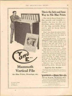yawman erbe mfg company 1913 safe sane way file blue prints vintage ad