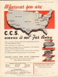 crown cork seal company 1934 wherever you are ccs service vintage ad