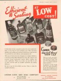 crown cork seal co 1934 efficient sealing deep hook thread vintage ad