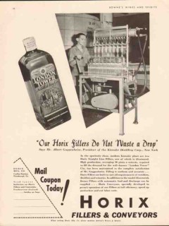 horix mfg company 1934 kienzler distilling fillers vintage ad