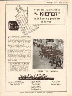 karl kiefer machine company 1934 bottling problem solved vintage ad