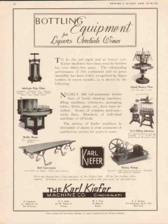 karl kiefer machine company 1934 whiskey bottling equipment vintage ad