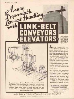 link-belt company 1934 assure dependable low cost handling vintage ad