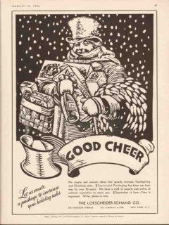 lorscheider-schang company 1934 good cheer packaging vintage ad lorscheider-schang company 1934 good cheer packaging vintage ad