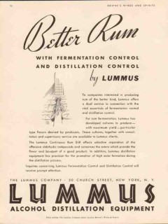 lummus company 1934 better rum fermentation control vintage ad