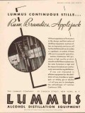 lummus company 1934 continuous stills rum brandy applejack vintage ad