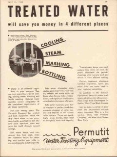 permutit company 1934 treated water cooling steam mashing vintage ad