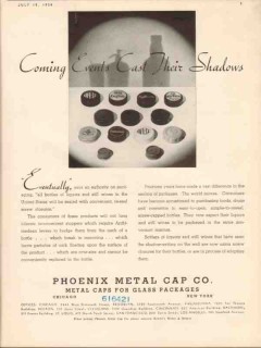 phoenix metal cap company 1934 coming events cast shadows vintage ad