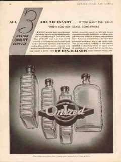 owens-illinois glass company 1935 design quality service vintage ad