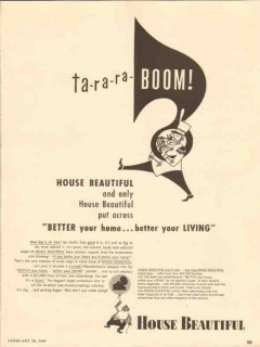 house beautiful 1947 boom home trade magazine advertising vintage ad