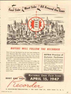 boot shoe recorder 1947 national fair media trade buyers vintage ad