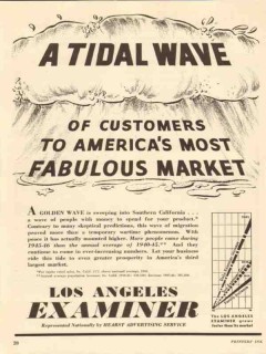 los angeles examiner 1947 tidal wave of customers market vintage ad
