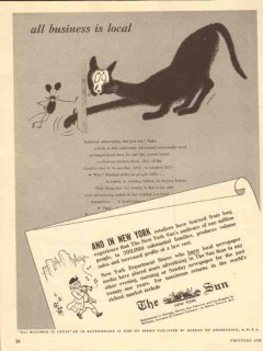 new york sun 1947 all business is local newspaper media vintage ad