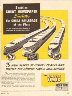 seattle times 1947 newspaper salutes great railroad of west vintage ad seattle times 1947 newspaper salutes great railroad of west vintage ad