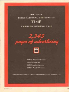 time international 1947 2345 pages of magazine advertising vintage ad