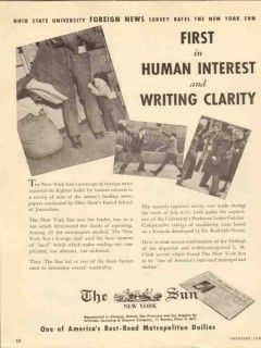 new york sun 1947 human interest writing clarity newspaper vintage ad new york sun 1947 human interest writing clarity newspaper vintage ad