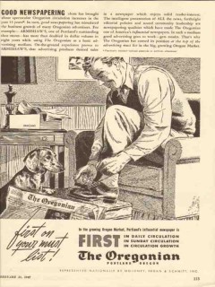 the oregonian 1947 first on your must list newspaper media vintage ad
