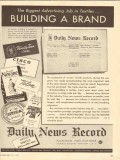 daily news record 1947 biggest job textiles building brand vintage ad daily news record 1947 biggest job textiles building brand vintage ad