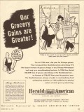 herald american 1947 mary martensen chicago grocery gains vintage ad
