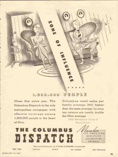 columbus dispatch 1947 zone of influence newspaper media vintage ad