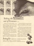 intaglio service corp 1947 taking gamble out gravure media vintage ad