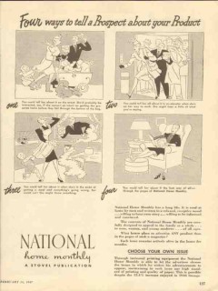 national home monthly 1947 tell prospect about product vintage ad