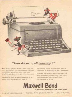 howard paper mills inc 1947 how spell thrifty maxwell bond vintage ad howard paper mills inc 1947 how spell thrifty maxwell bond vintage ad