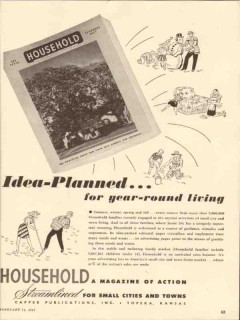 household 1947 idea planned year round living magazine vintage ad