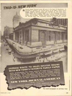 ny journal american 1947 grand central terminal new york vintage ad ny journal american 1947 grand central terminal new york vintage ad