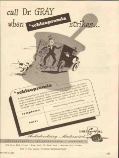 james gray inc 1947 call dr when schizopremia strikes media vintage ad