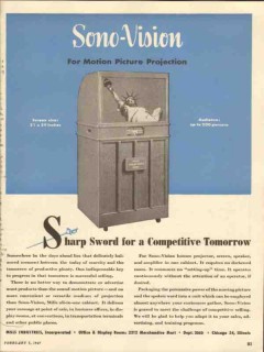 mills industries 1947 sono-vision competitive advert media vintage ad
