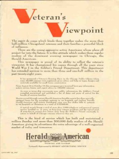 herald american 1947 veterans viewpoint chicago newspaper vintage ad