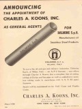 Charles A Koons Inc 1954 Vintage Ad Oil Announcing Appointment Agent