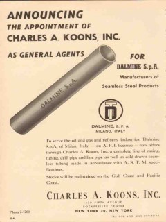 Charles A Koons Inc 1954 Vintage Ad Oil Announcing Appointment Agent