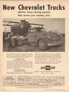 Chevrolet 1954 Vintage Ad New Chevy Trucks Deliver Power Saves Money