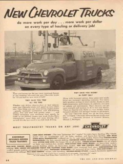 Chevrolet 1954 Vintage Ad New Chevy Trucks Work Hauling Delivery Job