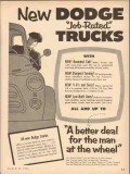 dodge 1954 new job-rated trucks better deal man at wheel vintage ad