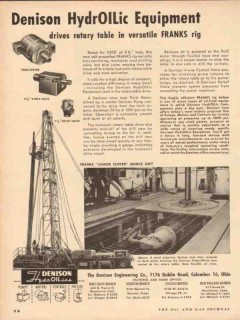Denison Engineering Company 1954 Vintage Ad HydrOILic Equipment Franks