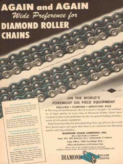 Diamond Chain Company 1954 Vintage Ad Oil Field Again Wide Preference