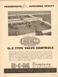 E-I-M Company 1954 Vintage Ad Gas Pipeline Valve Controls G2 Type E-I-M Company 1954 Vintage Ad Gas Pipeline Valve Controls G2 Type