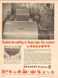 elliott company 1954 sealed air-cooling pipe line motors vintage ad